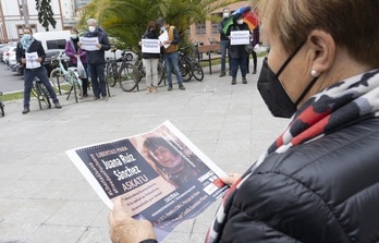 Movilización en Iruñea en abril para pedir la libertad de Juana Ruiz. (Jagoba MANTEROLA/FOKU)