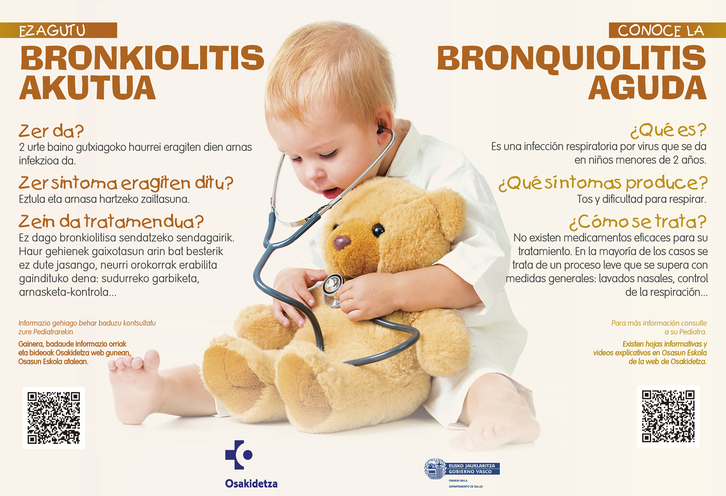 Cartel informativo de Osakidetza respecto a la bronquiolitis aguda.  