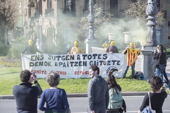 Imagen de archivo de una concentración de apoyo a los CDR en Donostia. (Juan Carlos RUIZ/FOKU)
