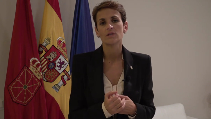 Chivite ha valorado el acuerdo sobre el IMV a través de Youtube.