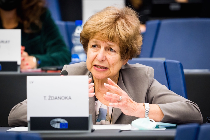 Tatiana Zdanoka, en una imagen en el Parlamento Europeo. (Daina LE LARDIC/European Union/EP)