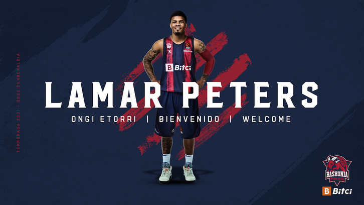 Imagen que ha utilizado el Baskonia para anunciar el fichaje de Lamar Peters (BASKONIA)