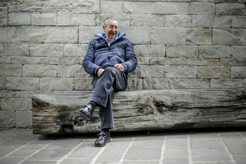 Joxe Agustin Iriondo, «Txusta», Gasteizen 2017an, orain berreskuratzen dugun Gaur8rako elkarrizketan. (Jaizki FONTANEDA | FOKU)