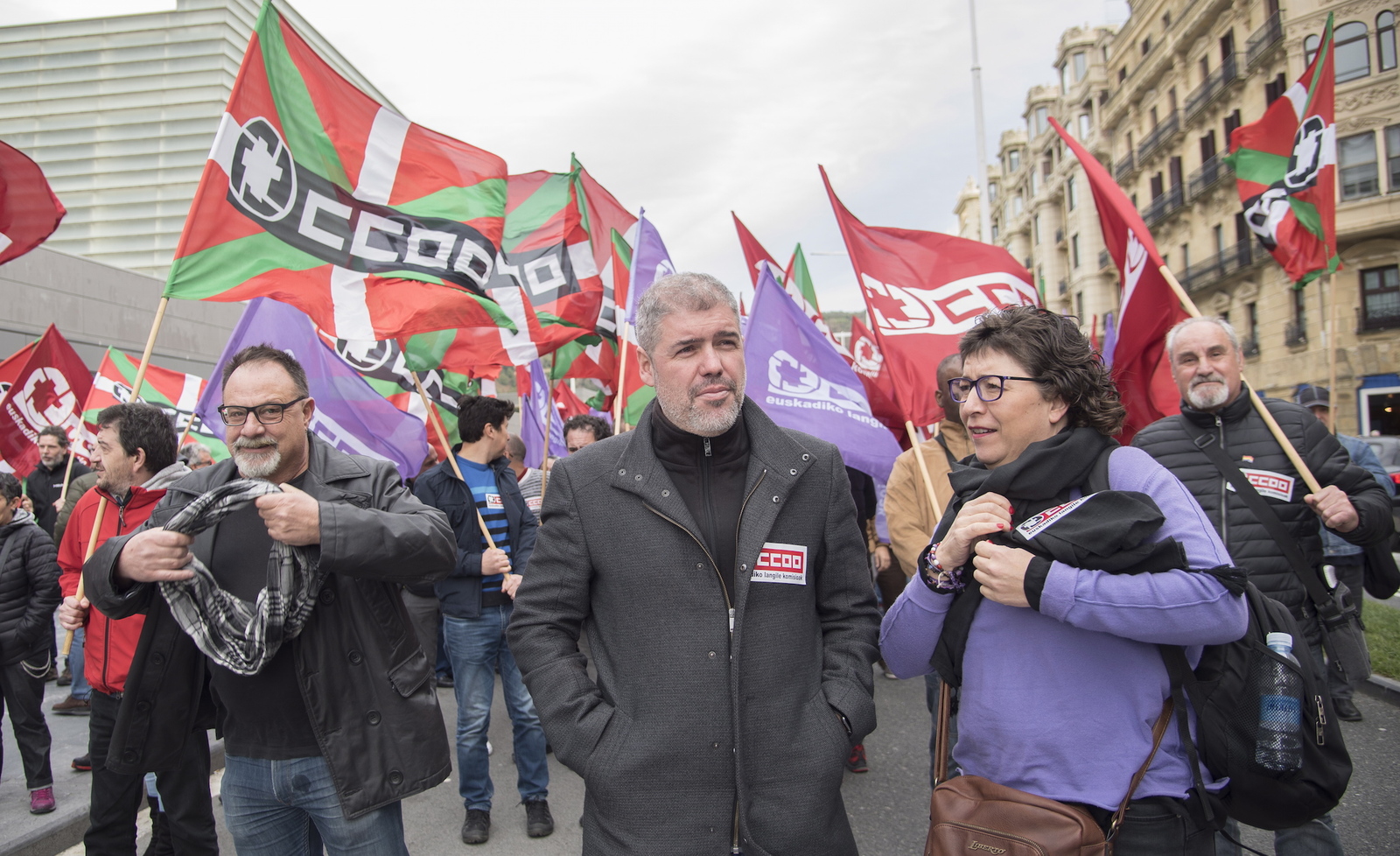 Unai Sordo, en una manifestación en Donostia, en 2019. (Andoni CANELLADA/FOKU)