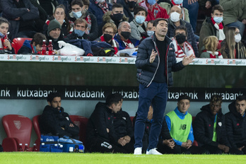 Marcelino Cadizen kontrako partidan. (Monika DEL VALLE / FOKU)