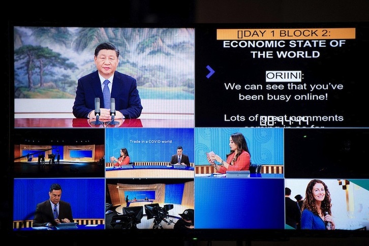  El presidente chino, en la cumbre virtual de la APEC. (ZAHN TROTTER-AFP)