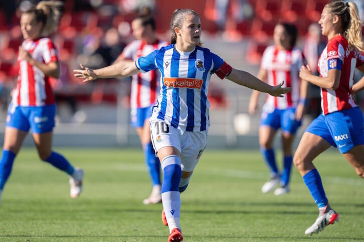 Eizagirre celebra el gol, que daba la victoria a su equipo en el 93. (Real Sociedad)