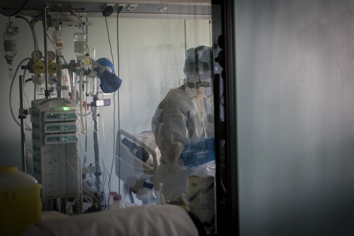 La presión hospitalaria sigue baja, pero va en progresivo aumento. (Gorka RUBIO/FOKU)