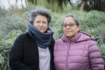 Las activistas Constanza Ramírez –Colombia– y Aracely Garrido –Guatemala– en Donostia. (Gorka RUBIO / FOKU)