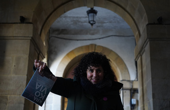 «Krakovia» eleberria aurkeztu du Goizalde Landabaso-Etcheverryk. (Jagoba MANTEROLA/FOKU)