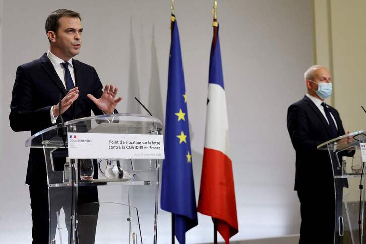 El ministro francés de Sanidad, Olivier Véran, esta mañana. (Thomas COEX / AFP)