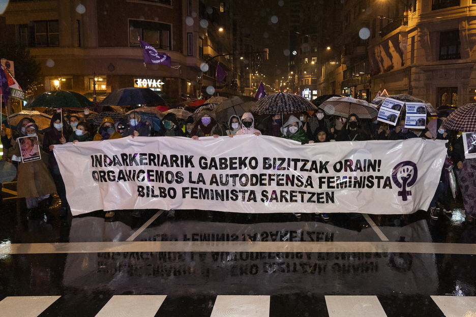 Bilbon egin duten manifestazioa. (Monika DEL VALLE/FOKU) Bilbon egin duten manifestazioa. (Monika DEL VALLE/FOKU)