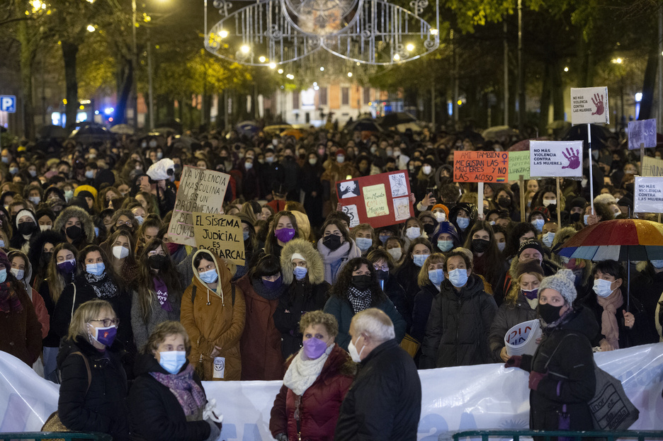 La movilización de Iruñea, en el paseo de Sarasate. (Iñigo URIZ/FOKU) La movilización de Iruñea, en el paseo de Sarasate. (Iñigo URIZ/FOKU)