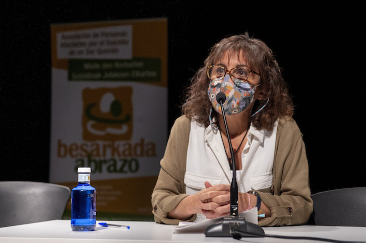 Elea Aisa, presidenta de Besarkada y superviviente al suicidio. (Iñigo URIZ/FOKU)