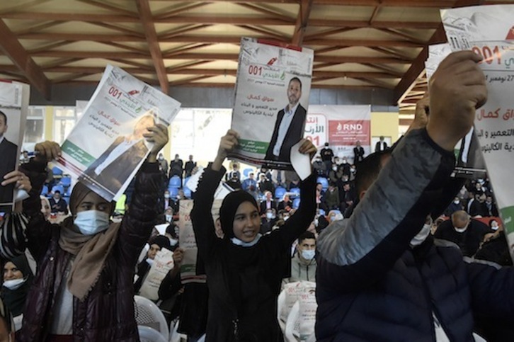 Mitin electoral en Argel. (Ryad KRAMDI- AFP) 