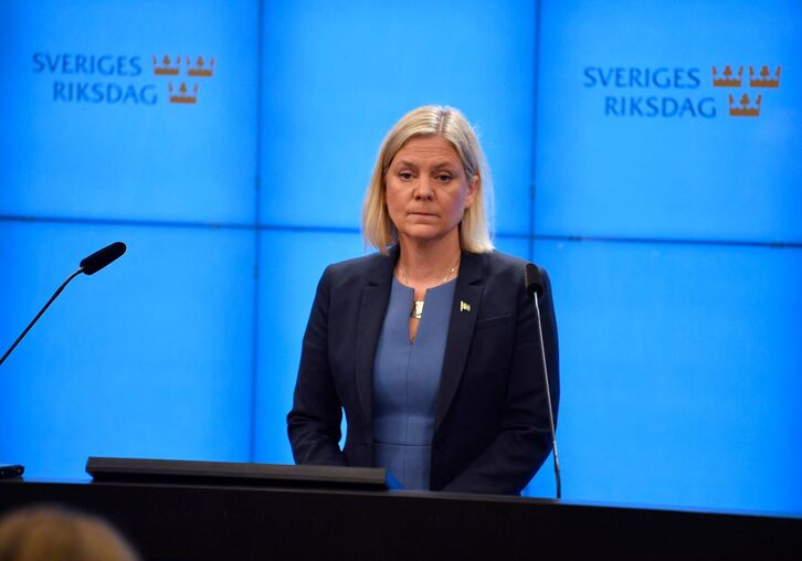 Magdalena Andersson gobernu-buru laburra. (AFP)