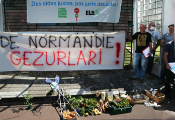 ELB avait appelé à manifesté contre la nouvelle Pac jugée trop peu ambitieuse en juin dernier devant la sous-préfecture. © Bob EDME