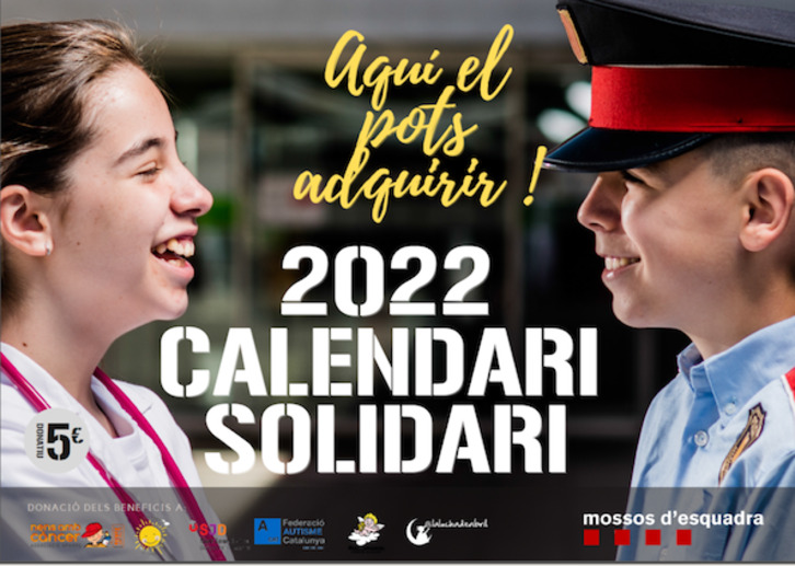 El calendario solidario de los Mossos recaudará donativos para algunos de los colectivos más afectados por la pandemia. (mossos.gencat.cat)