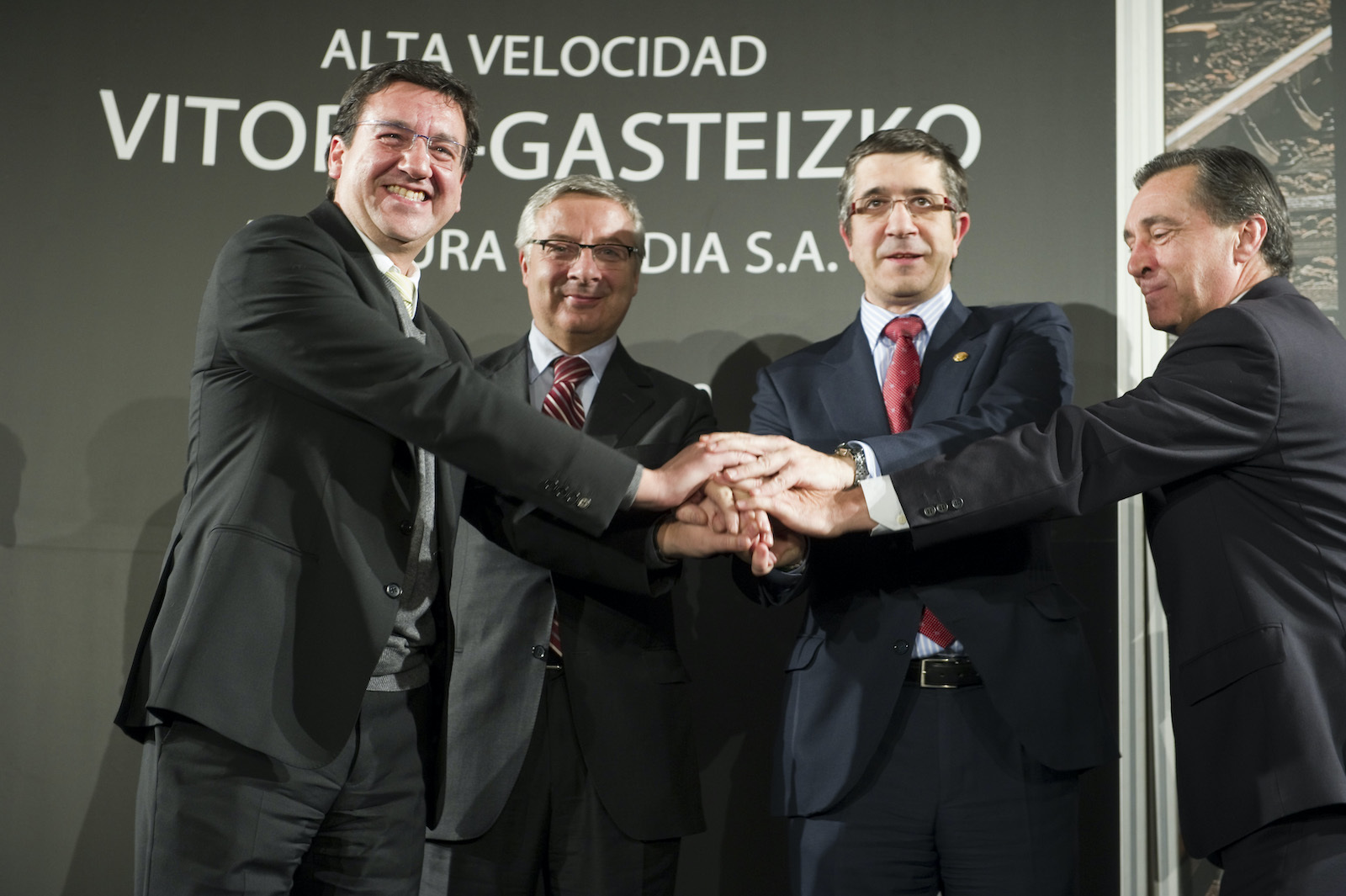 Patxi Lazcoz, José Blanco, Patxi López y Xabier Agirre. (Juanan RUIZ/FOKU)