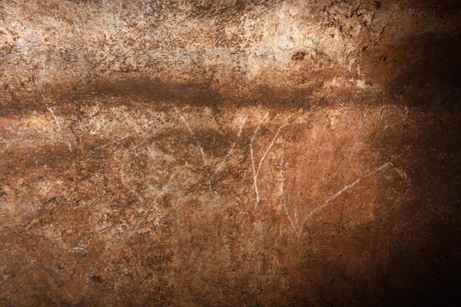 La pared donde se representaron las vulvas, tal y como se encontró.