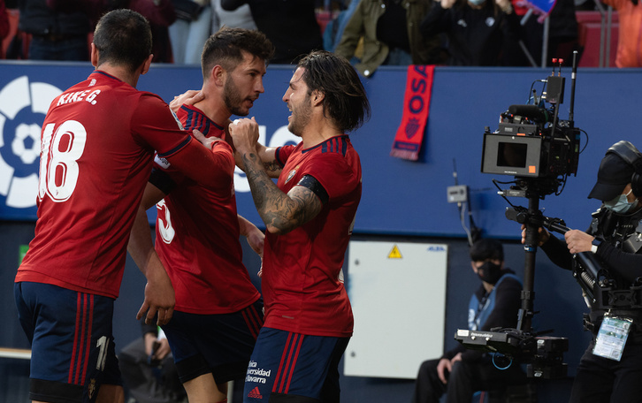 David García ha anotado el primer gol de Osasuna ante el Barcelona. (Jagoba MANTEROLA / FOKU)