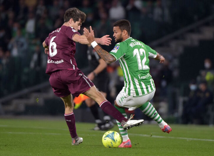 Willian José, con Aritz en su primer partido contra la Real como rival desde su marcha, ha dado dos asistencias. (Cristina QUICLER/AFP)