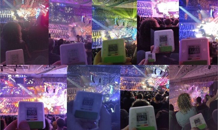 Imagen de las mediciones que realizó Ugo Mayor en el concierto del Bilbao Arena.