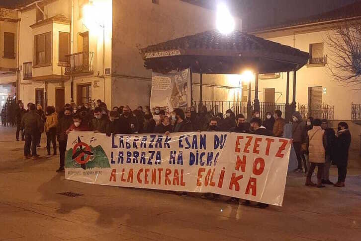 La protesta en Oion.