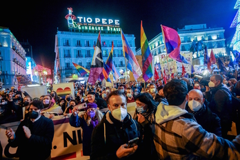 La concentración, en la emblemática plaza de Madrid. (Ricardo Rubio | Europa Press)