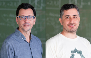 Ezkerrean, Raul Angulo, eta eskubidan, Sebastian Bergeret, ikerlari sarituak. (Paula ARBIDE)