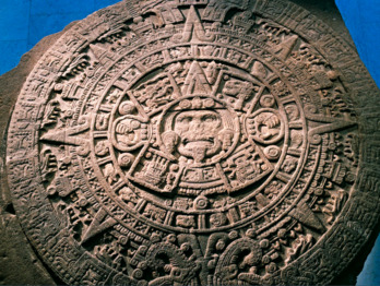 Imagen de un calendario azteca hallado en México. (NAIZ)