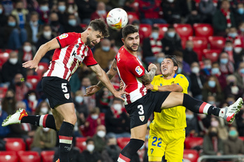 Unai Núñez y Yeray Álvarez volverán a ocupar el eje de la defensa en ausencia de Iñigo Martínez. (MOnika DEL VALLE/FOKU)