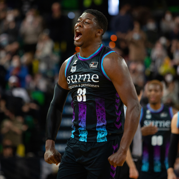 Angel Delgadok 14 puntu, 12 errebote eta asistentzia bat lortu ditu gaurkoan. (LIGA ACB)