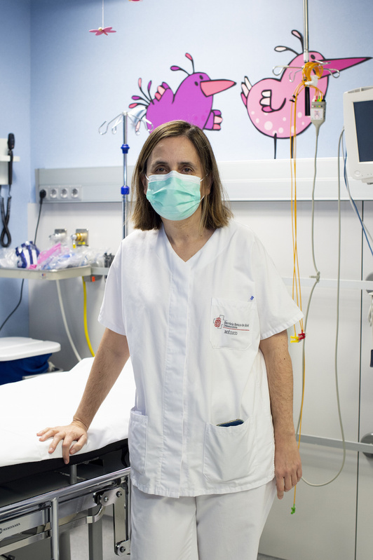 Mercedes Herranz, en una habitación para niños del hospital. (Iñigo URIZ/FOKU)
