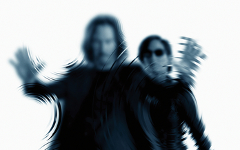 La imagen distorsionada de Keanu Reeves y Carrie-Anne Moss. (NAIZ)