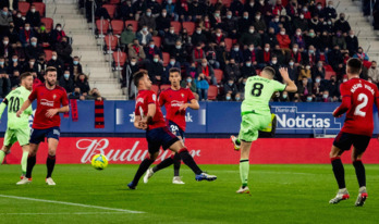 Sancet ha marcado su primer doblete en Primera en El Sadar. 