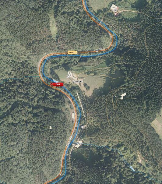 Punto en el que se ha producido el desprendimiento de tierra.