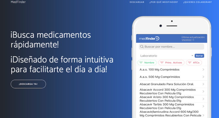 Página web de Medfinder.