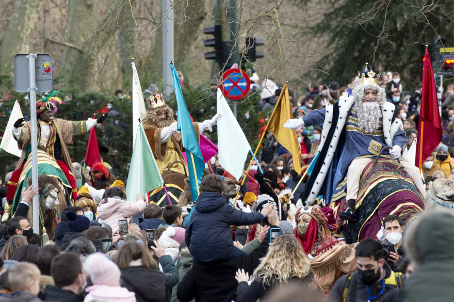 Melchor, Gaspar y Baltasar han accedido a Iruñea por el portal de Francia.