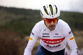 Jon Aberasturi, en un entrenamiento con los colores de su nuevo equipo.