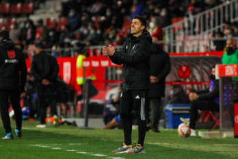 Bittor Alkiza, segundo entrenador de Osasuna, ha dirigido al equipo esta semana por la baja de Arrasate por cornavirus.