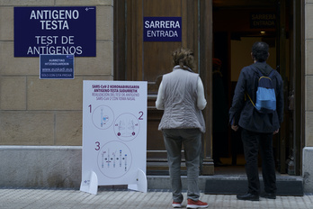 Pruebas de antígenos durante las navidades en Donostia.