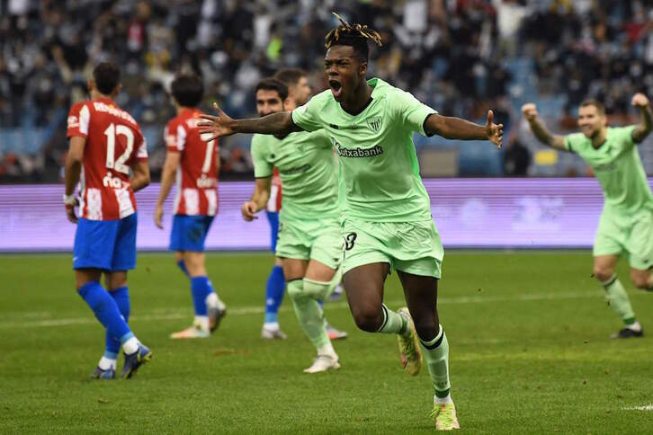 Nico Williams celebra el gol.