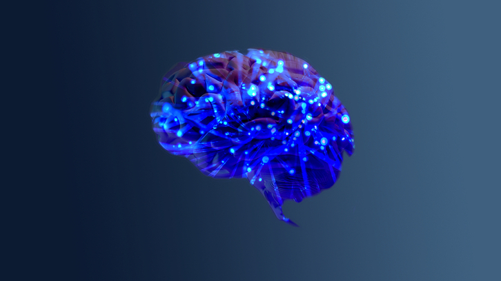 Ilustración del sistema neuronal del cerebro humano.