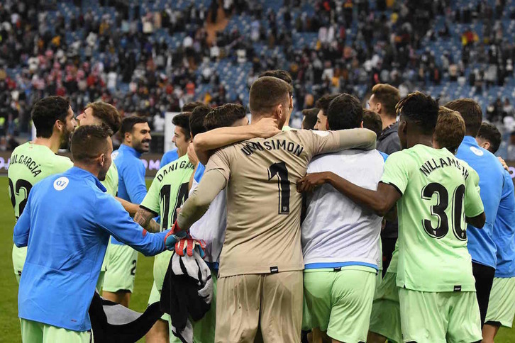 El Athletic quiere que vuelvan a repetirse estas mismas imágenes a la conclusión de la final contra el Real Madrid.
