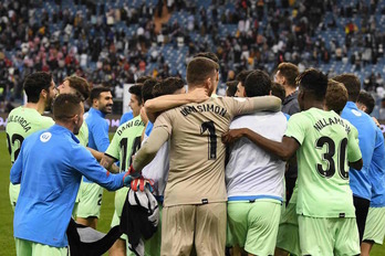 El Athletic quiere que vuelvan a repetirse estas mismas imágenes a la conclusión de la final contra el Real Madrid.