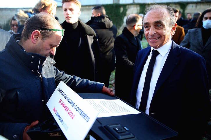 Éric Zemmour, en un acto de su campaña electoral. 