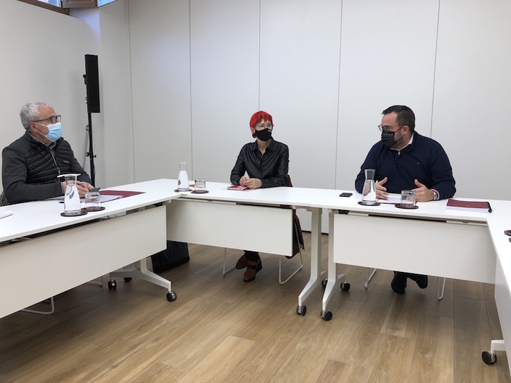 Carlos Artundo (director general de Salud), la consejera Santos Indurain y el vicepresidente Javier Remírez.