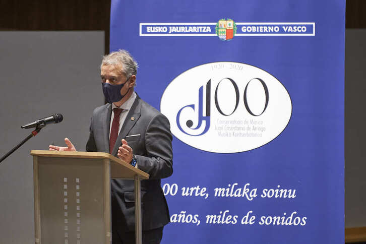 Iñigo Urkullu, ayer en un acto de carácter cultural. 