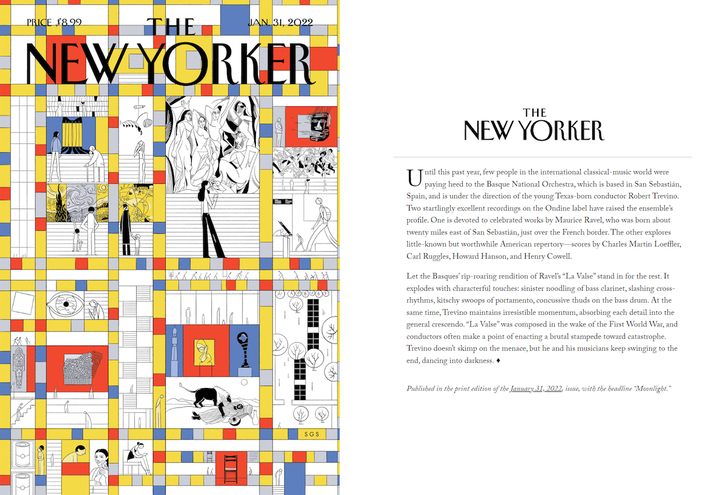‘The New Yorker’ aldizkariaren azala eta artikulua. 